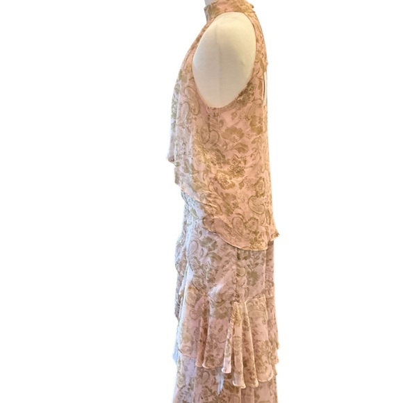 Misa Los Angeles Seva Rose Paisley Asymmetrical Skirt and Halter Top - Picture 6 of 7